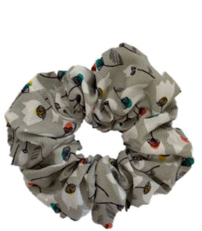 JA-NI Hair Accessories - Hair Scrunchie, The Grey Flower