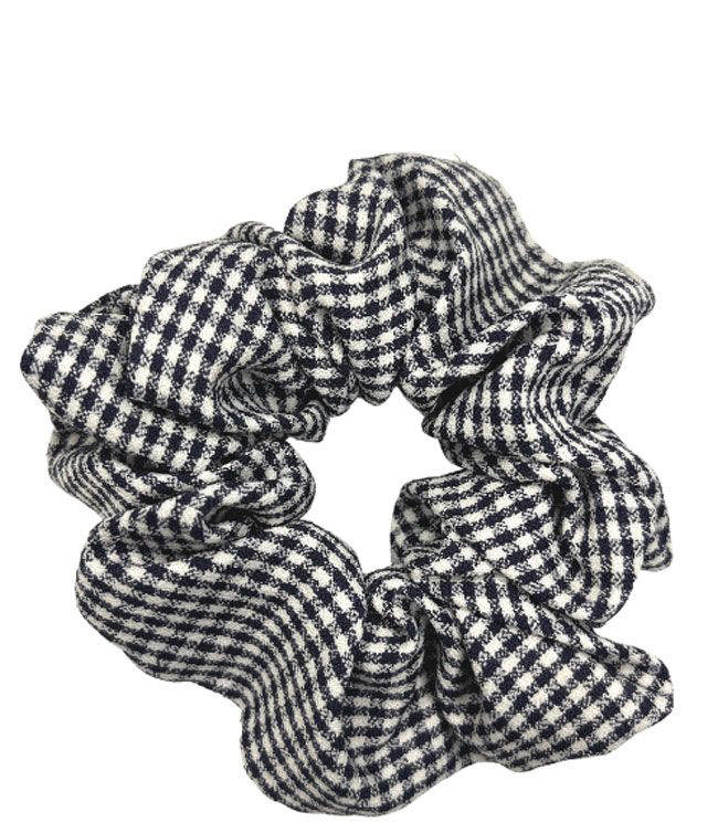 JA-NI Hair Accessories - Hair Scrunchies, The Black Thin Checkered